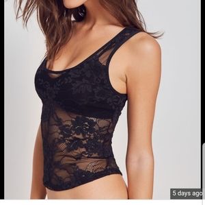 Urban outfitters black lace tank top